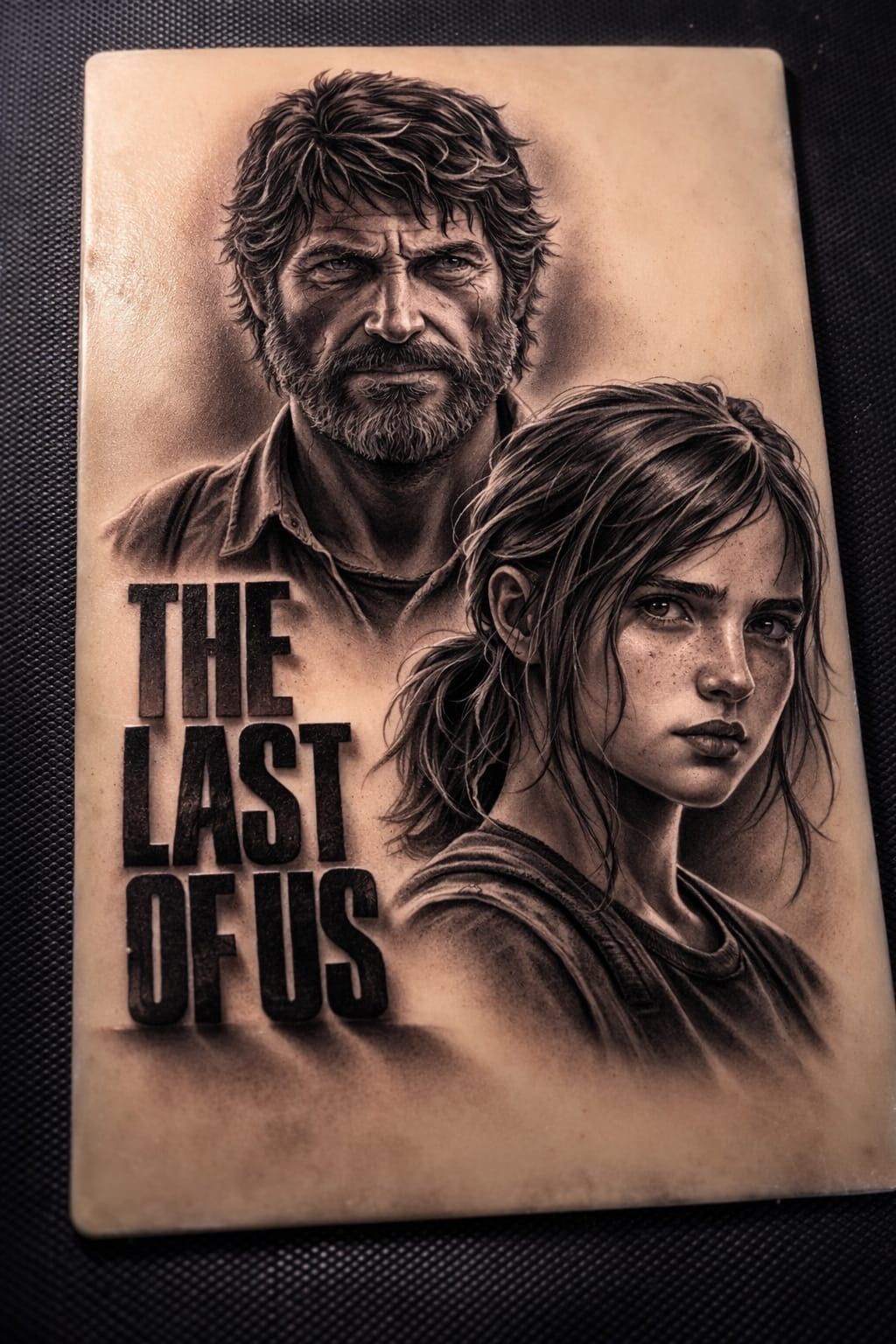 Tatuaje realista con composición cinematográfica
